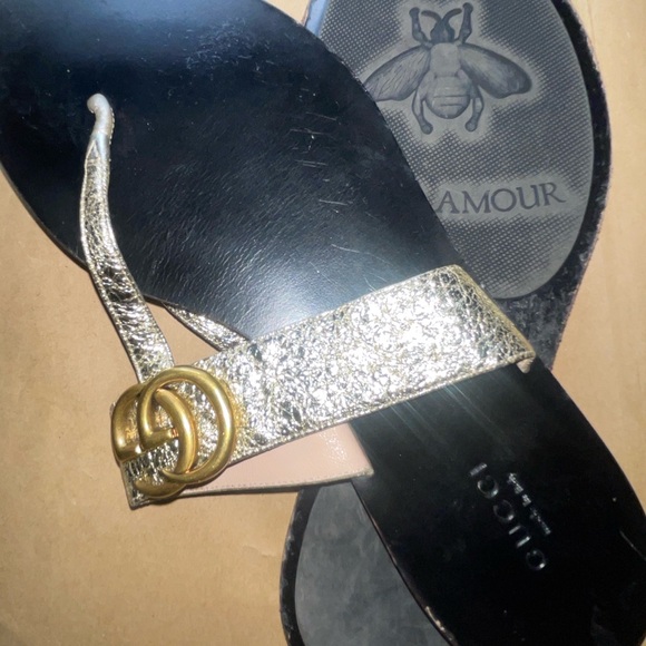 AUTHENTIC double G Gucci leather slides size 38 - Picture 5 of 11